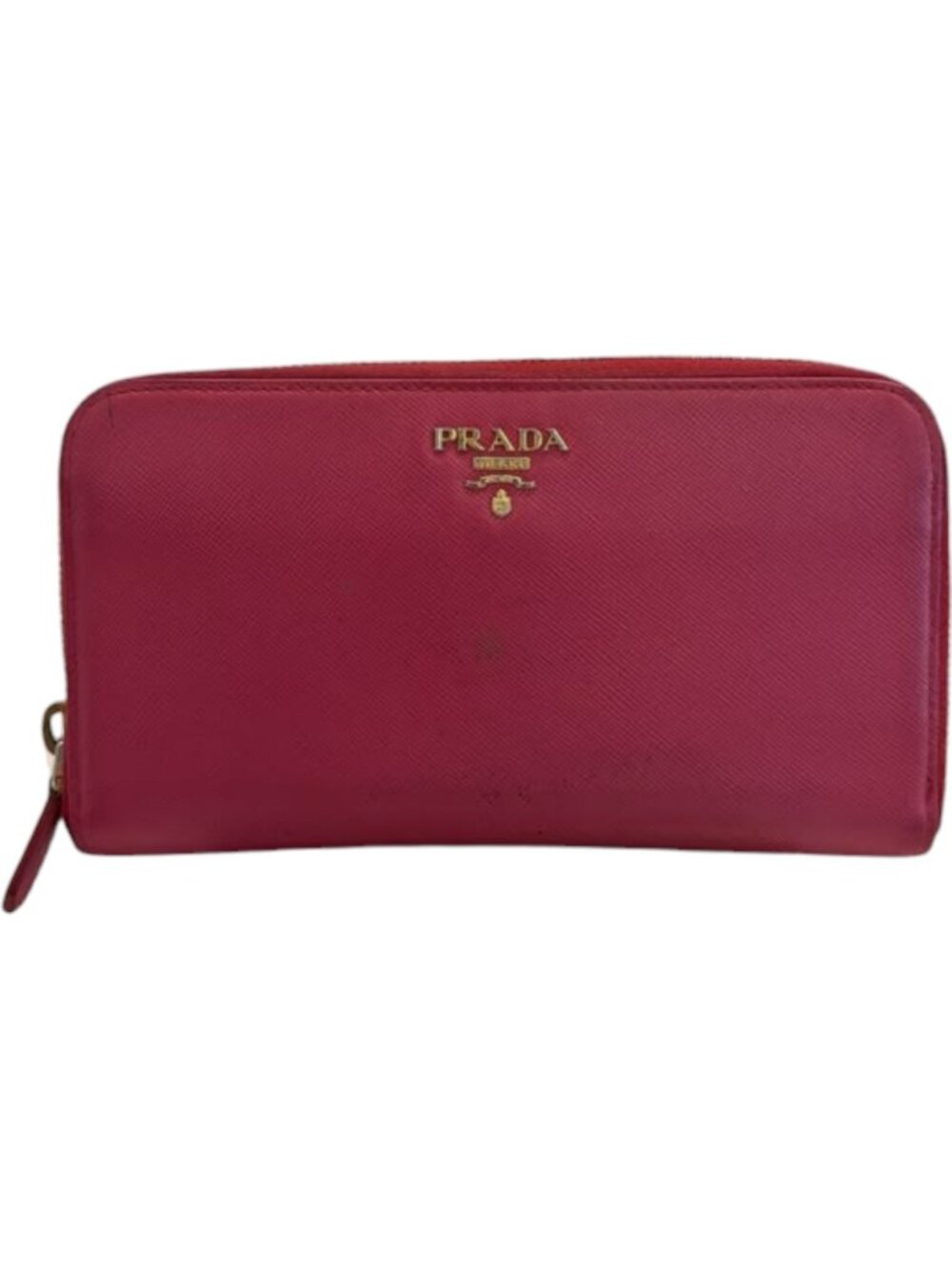 724180CR C1 Prada Wallet Long Red Leather